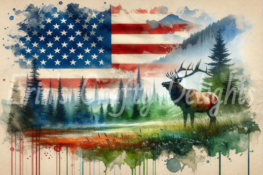 American Flag Elk 5
