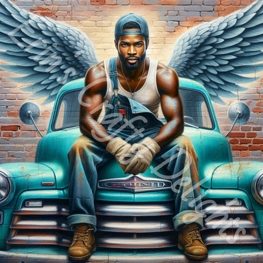 Vintage Angel Wing Turquoise Truck 2