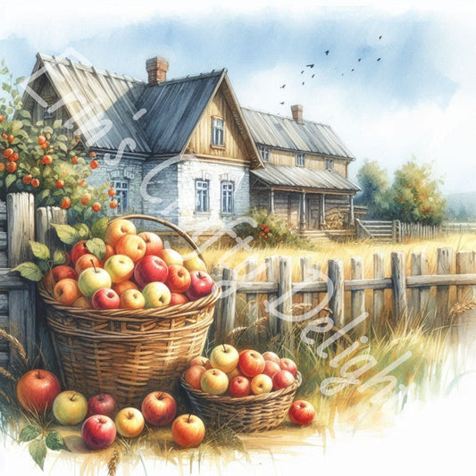 1 Sq Apple Time Set of 5 images
