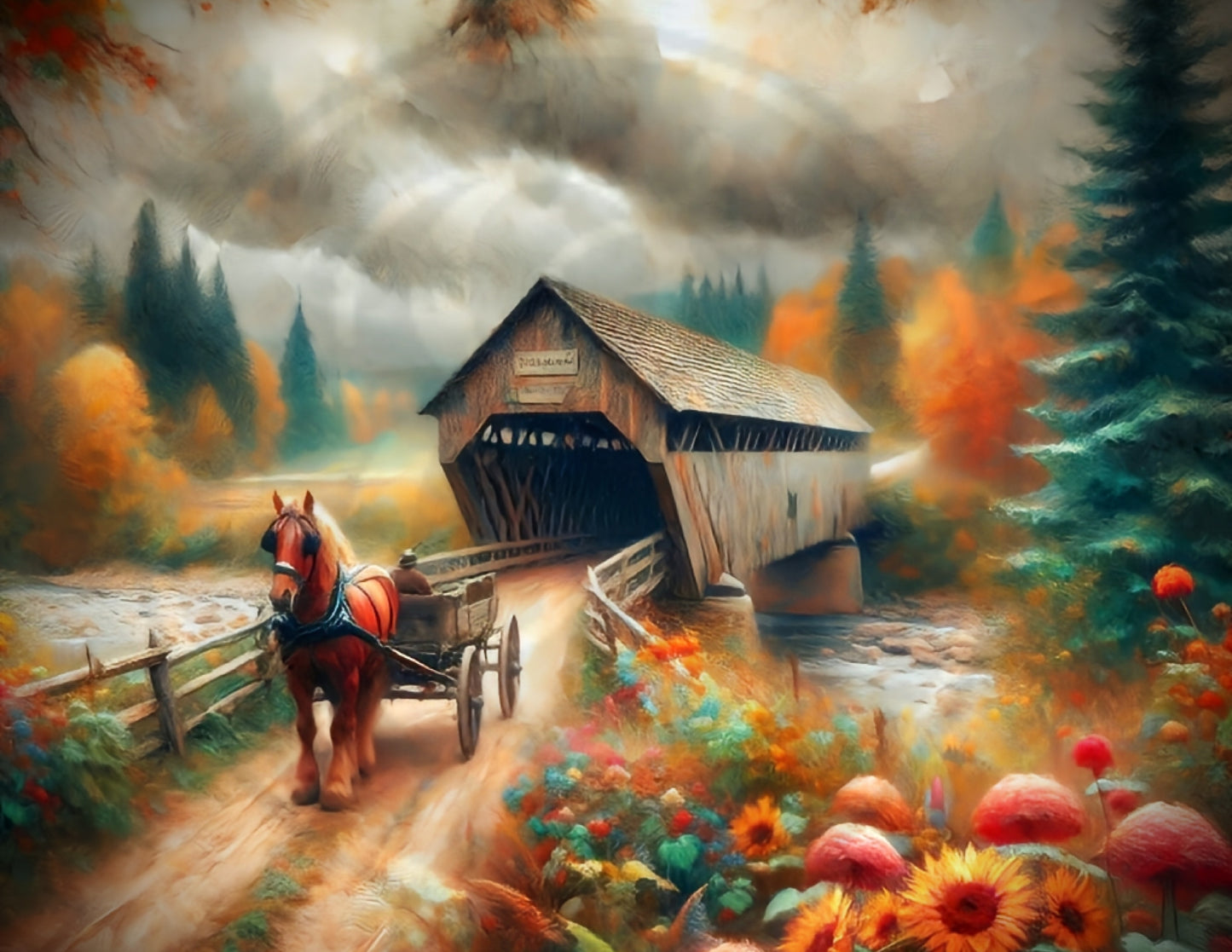 Covered Bridge in Autumn 1