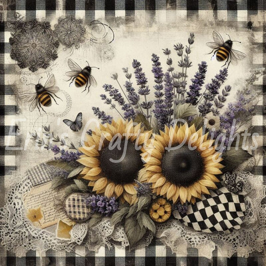 Sunflowers and Honey Bees Set 1