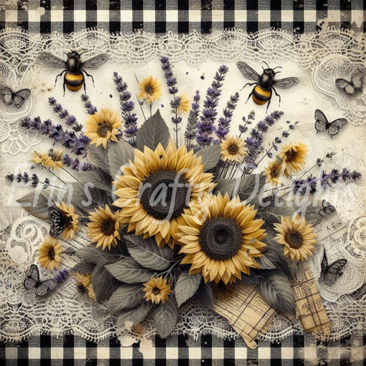Sunflowers and Honey Bees Set 2
