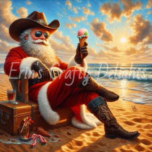 Beach Cowboy Santa & Ice Cream 1