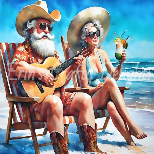Beach Cowboy Santa & Mrs Claus 3