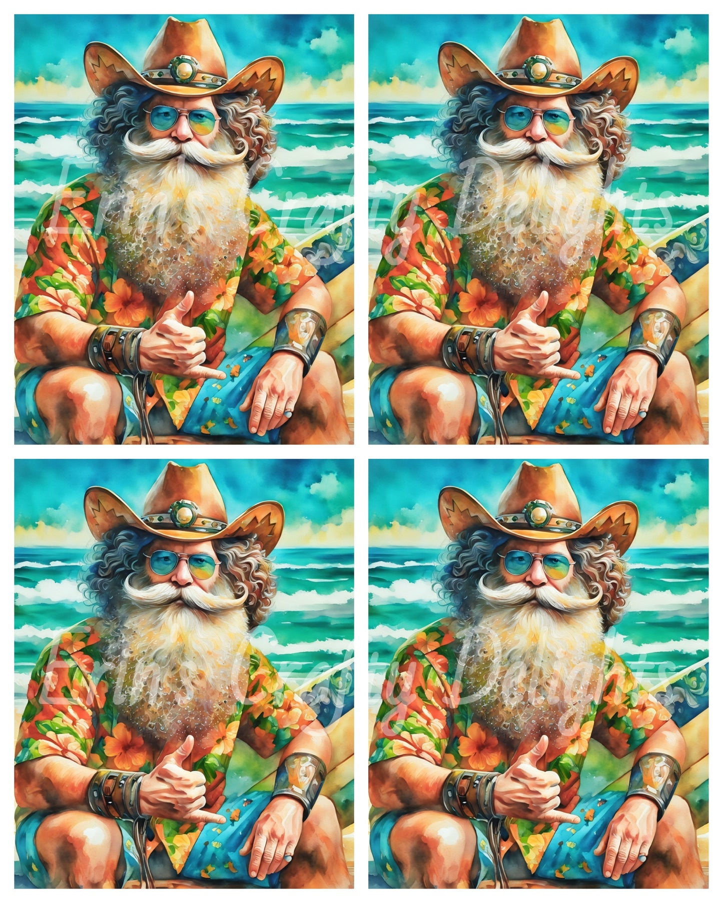 Beach Cowboy Santa & Surf Board 2