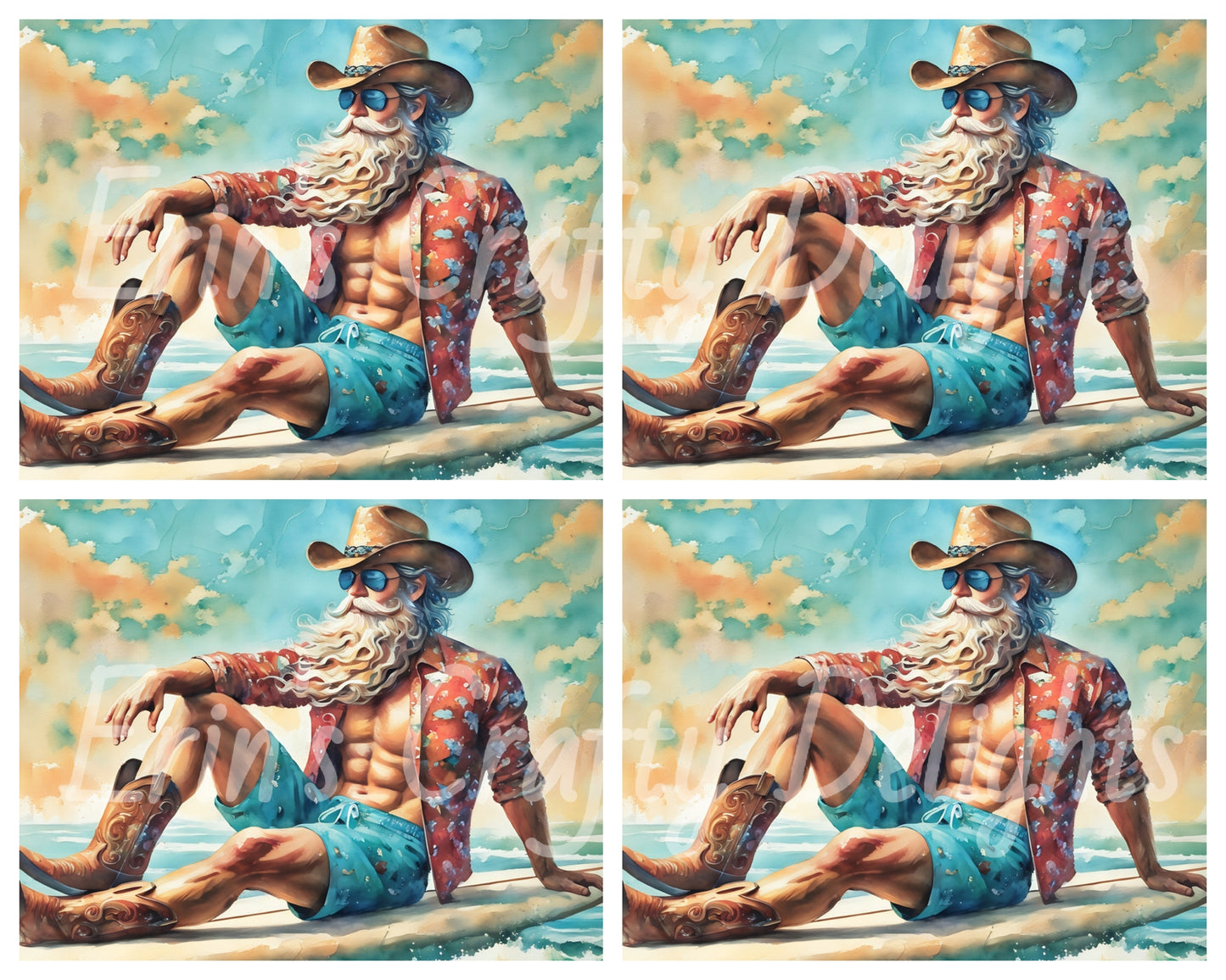 Beach Cowboy Santa & Surf Board 4