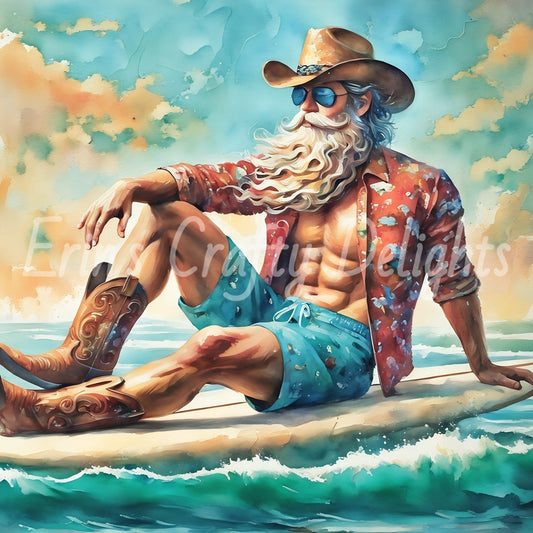 Beach Cowboy Santa & Surf Board 4