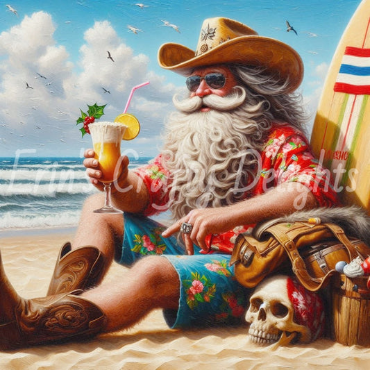 Beach Cowboy Santa & Surf Board 6