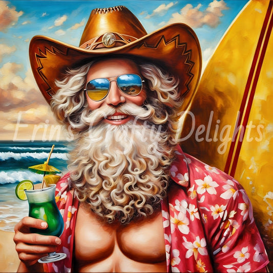 Beach Cowboy Santa & Surf Board 8