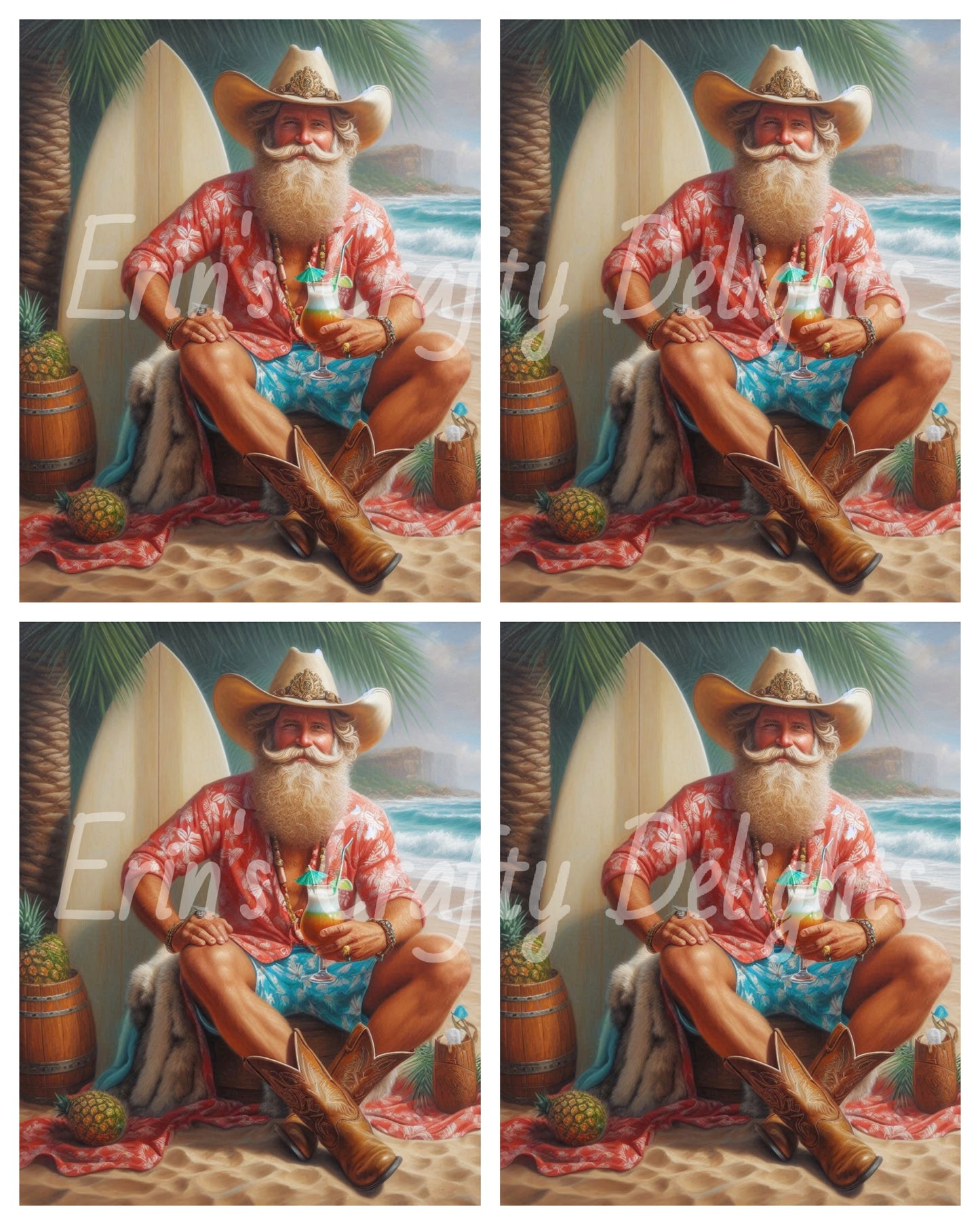 Beach Cowboy Santa & Surf Board 9