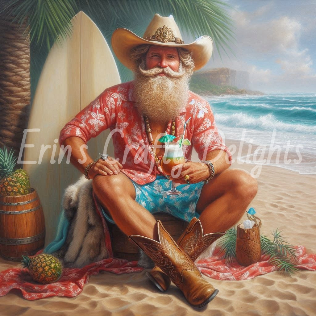 Beach Cowboy Santa & Surf Board 9