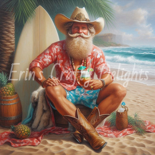 Beach Cowboy Santa & Surf Board 9