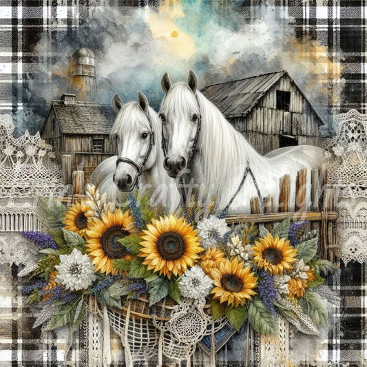 Gray and Black Tartan Horses 1