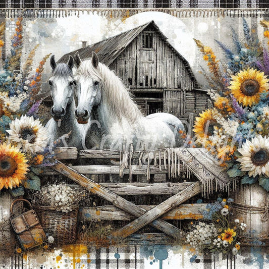 Gray and Black Tartan Horses 2