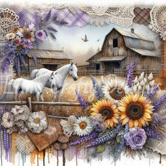 Lavender and Brown Tartan Horses 3