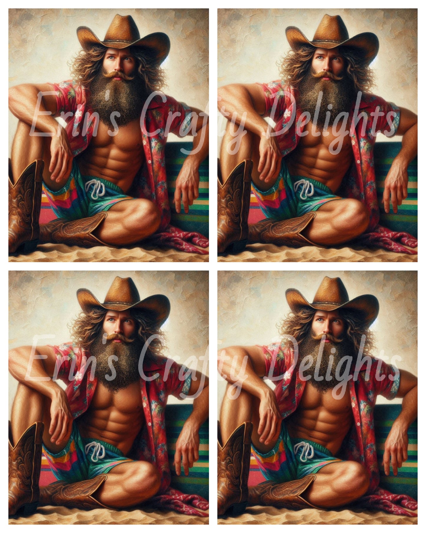 Man with Surfboard Set 1