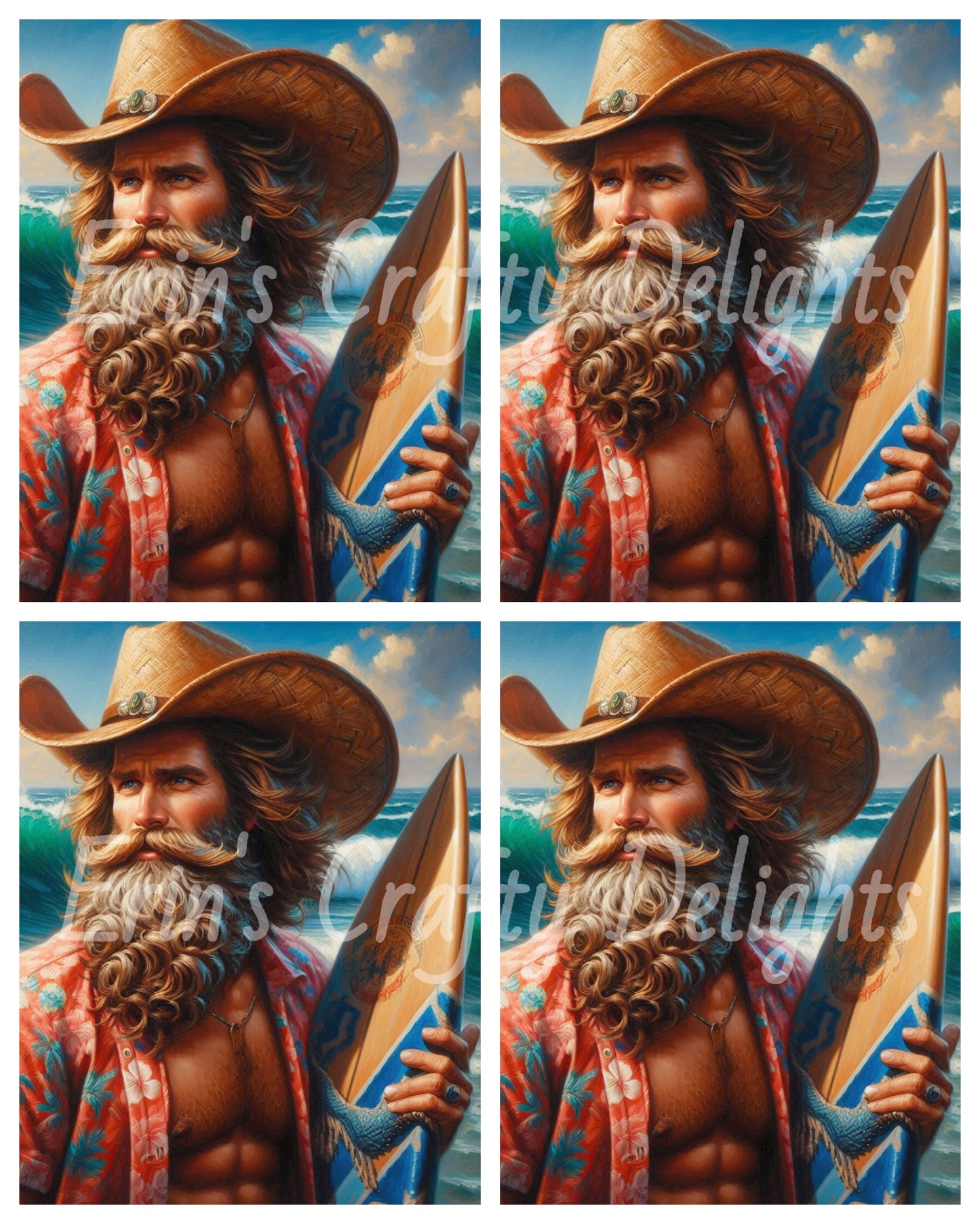 Man with Surfboard Set 2