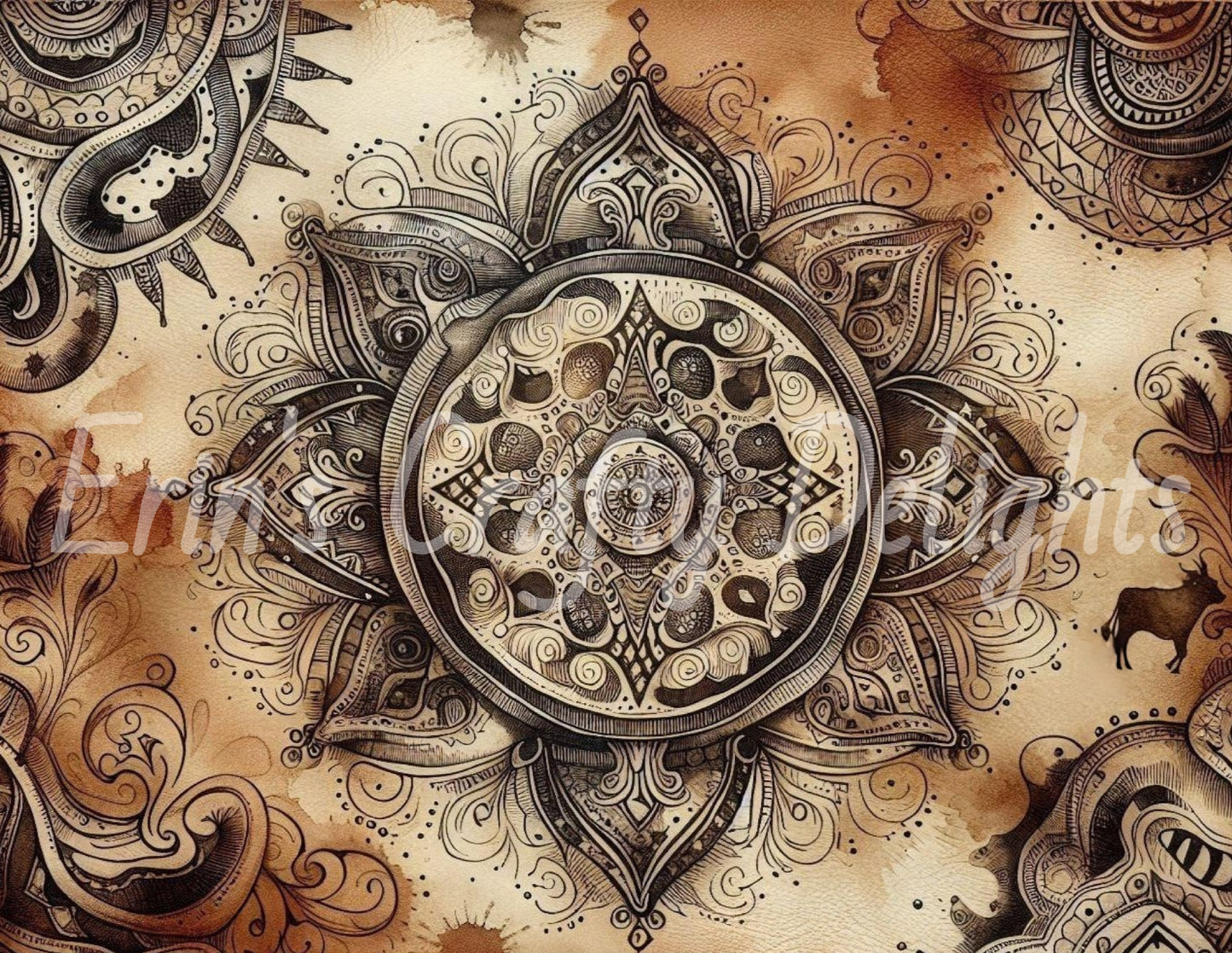 Mandala on Cow Hide 1