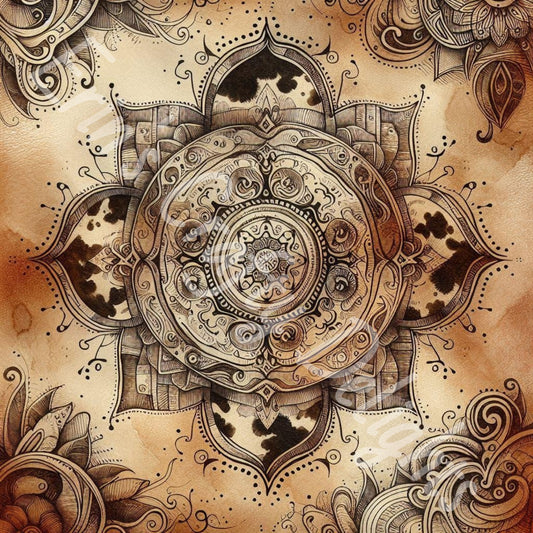 Mandala on Cow Hide 3