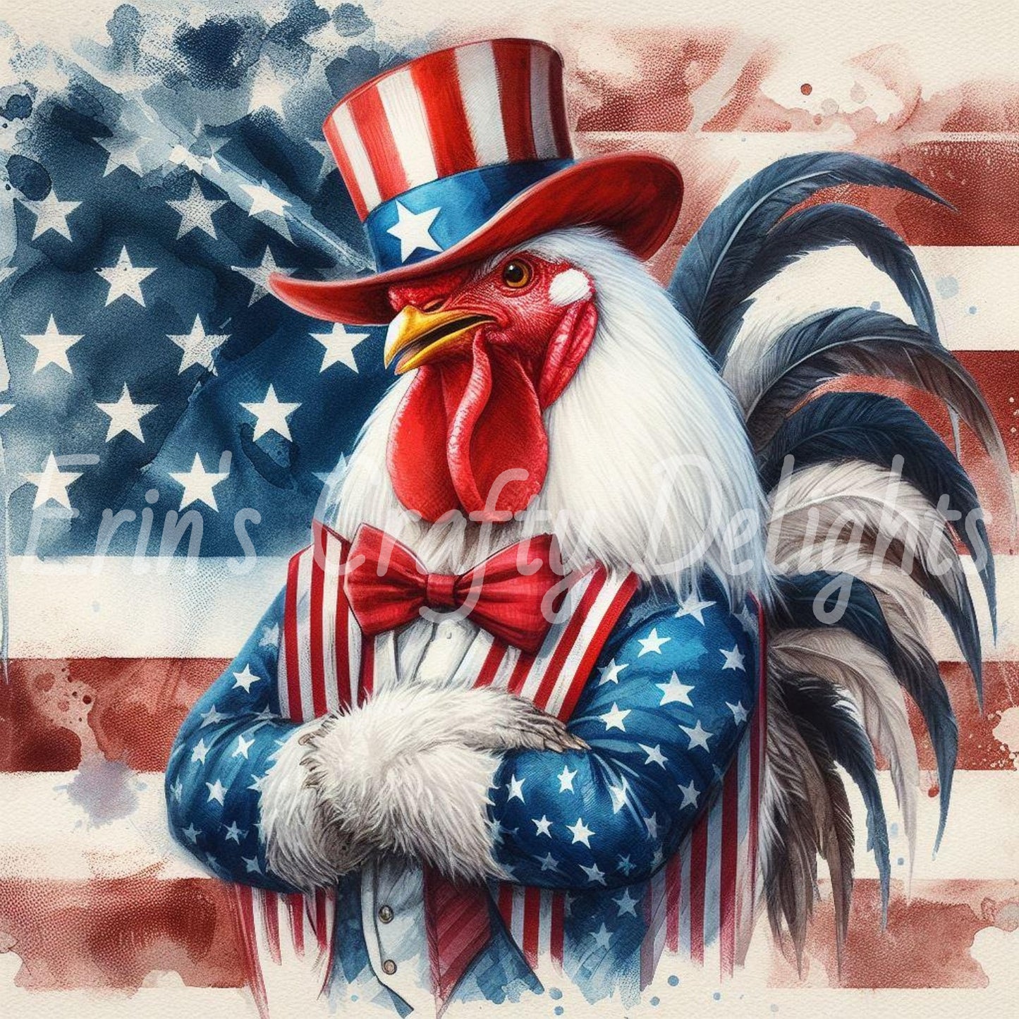 Patriotic Rooster Set 2