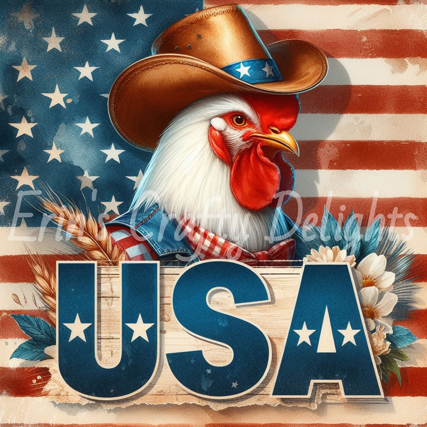 Patriotic Rooster Set 2