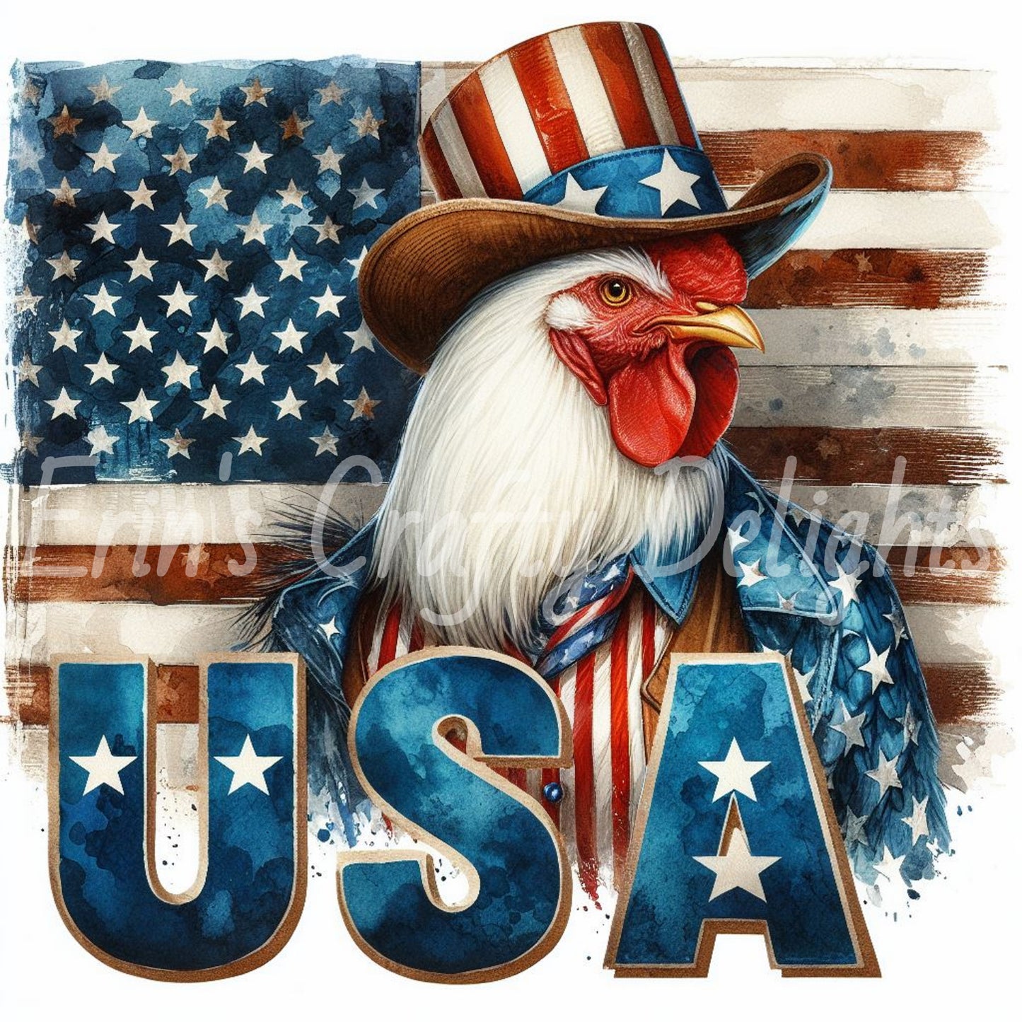 Patriotic Rooster Set 2