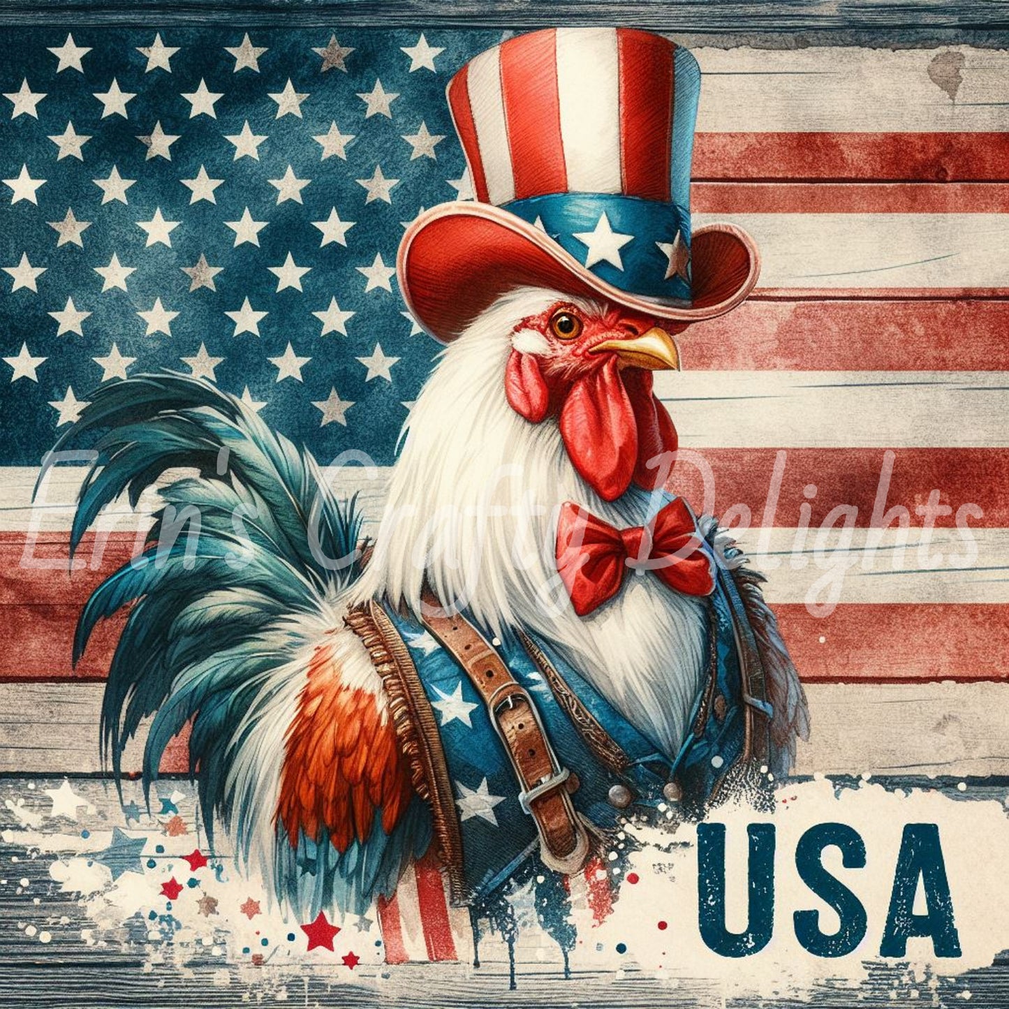 Patriotic Rooster Set 2