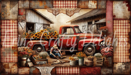 Red Gingham Truck 3