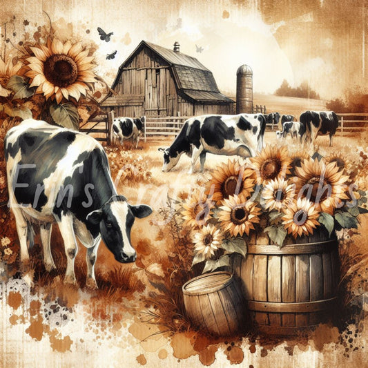 Sepia Holstein Cow 1
