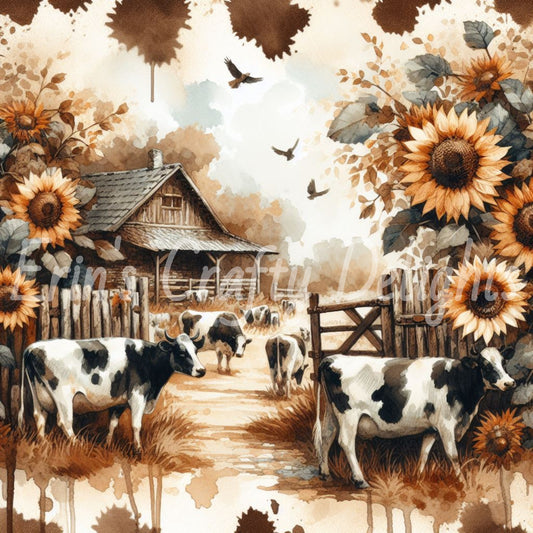 Sepia Holstein Cows 3