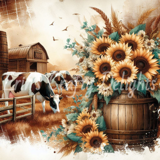 Sepia Holstein Cows 4