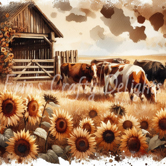 Sepia Holstein Cows 5