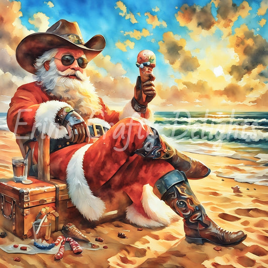 WC Beach Cowboy Santa & Ice Cream 1