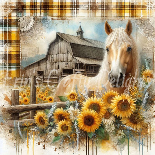 Yellow and Brown Tartan Horses
