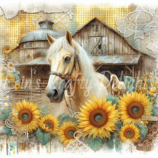Yellow Gingham Horses 4